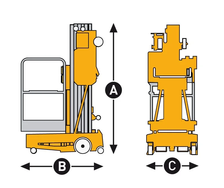 Quick Up 14 dimensions drawing